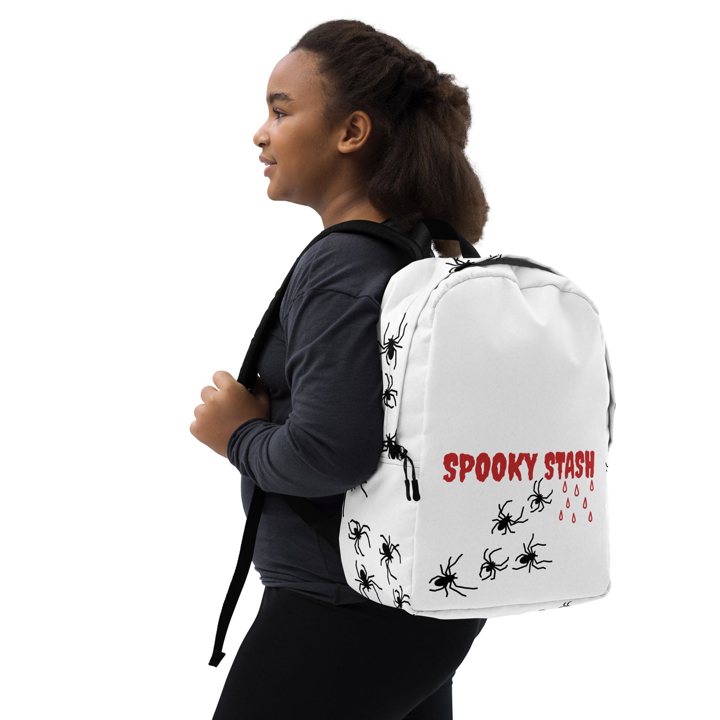 Spooky Stash White Minimalist Backpack