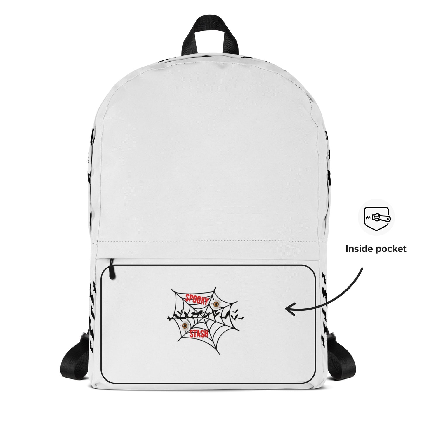 Spooky Stash White Backpack with Pocket