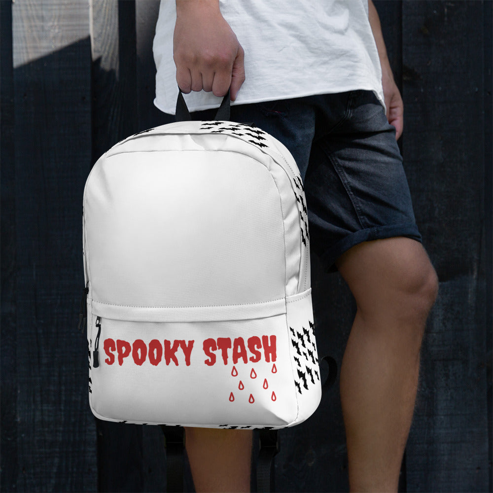 Spooky Stash White Backpack with Pocket