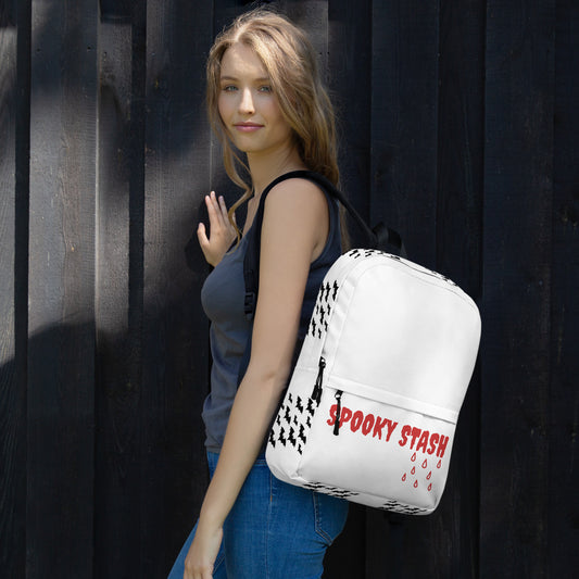 Spooky Stash White Backpack with Pocket