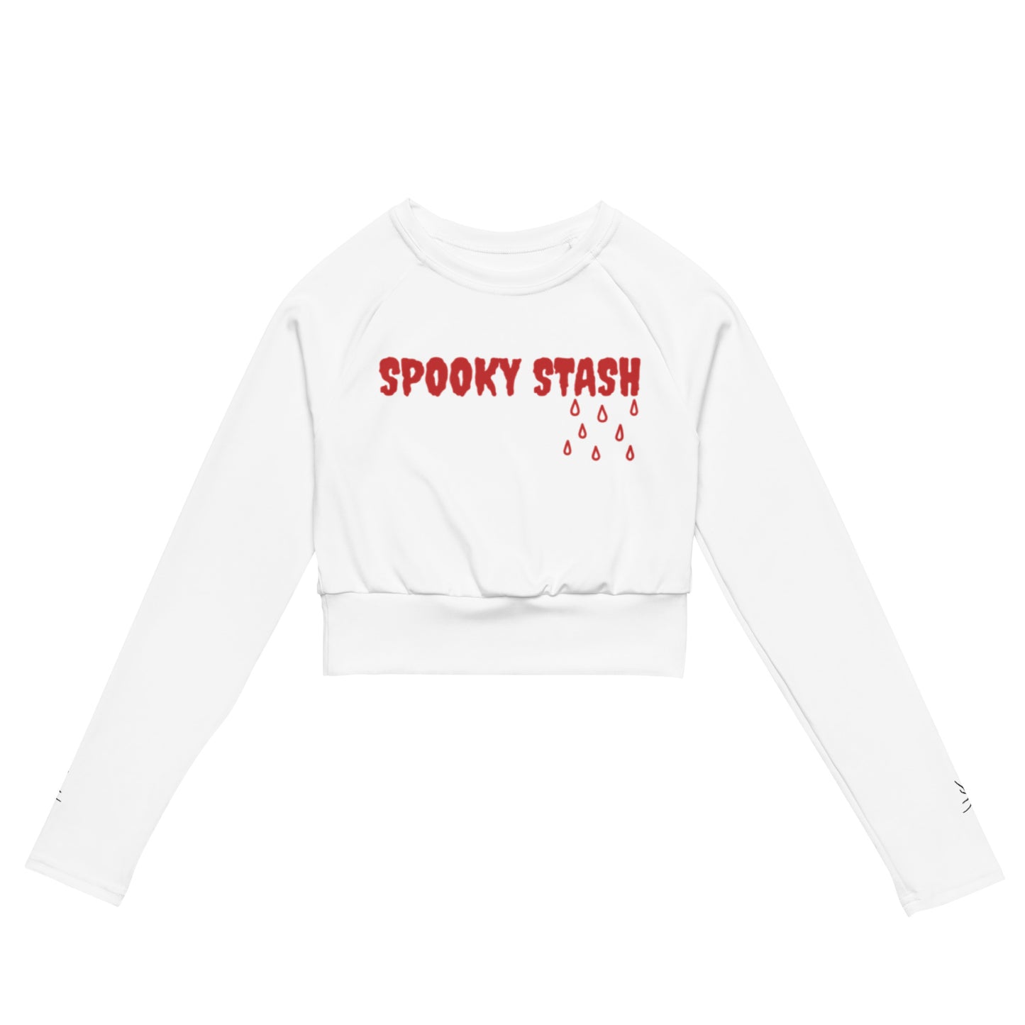 Spooky Spider Recycled long-sleeve crop top (White)