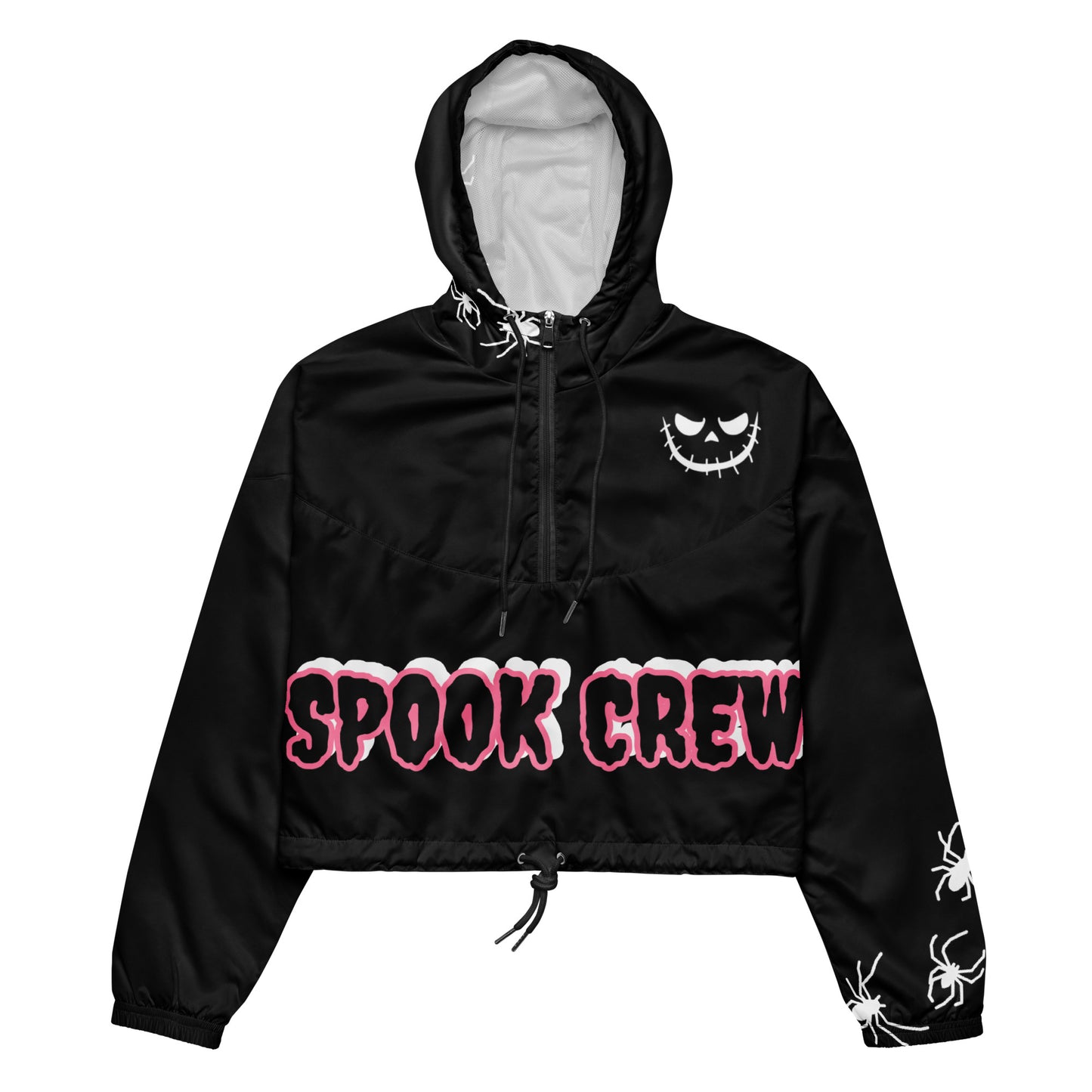 SPOOKY Spider Women’s cropped windbreaker (One Sleeve)