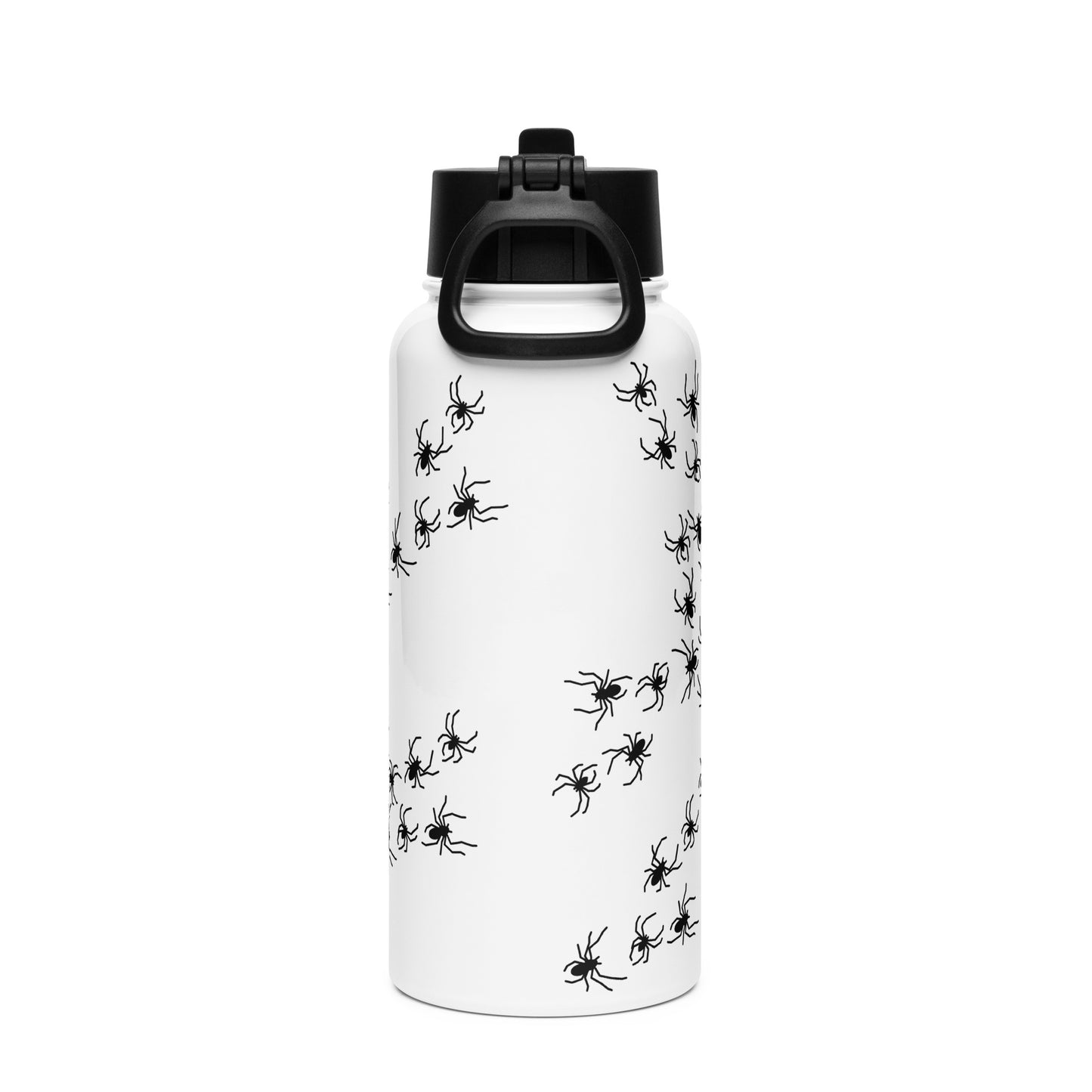 Spooky Spider Stainless steel water bottle with a straw lid