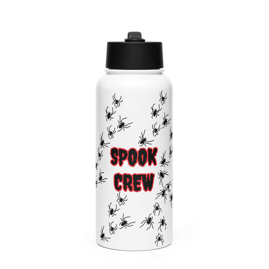 Spooky Spider Stainless steel water bottle with a straw lid