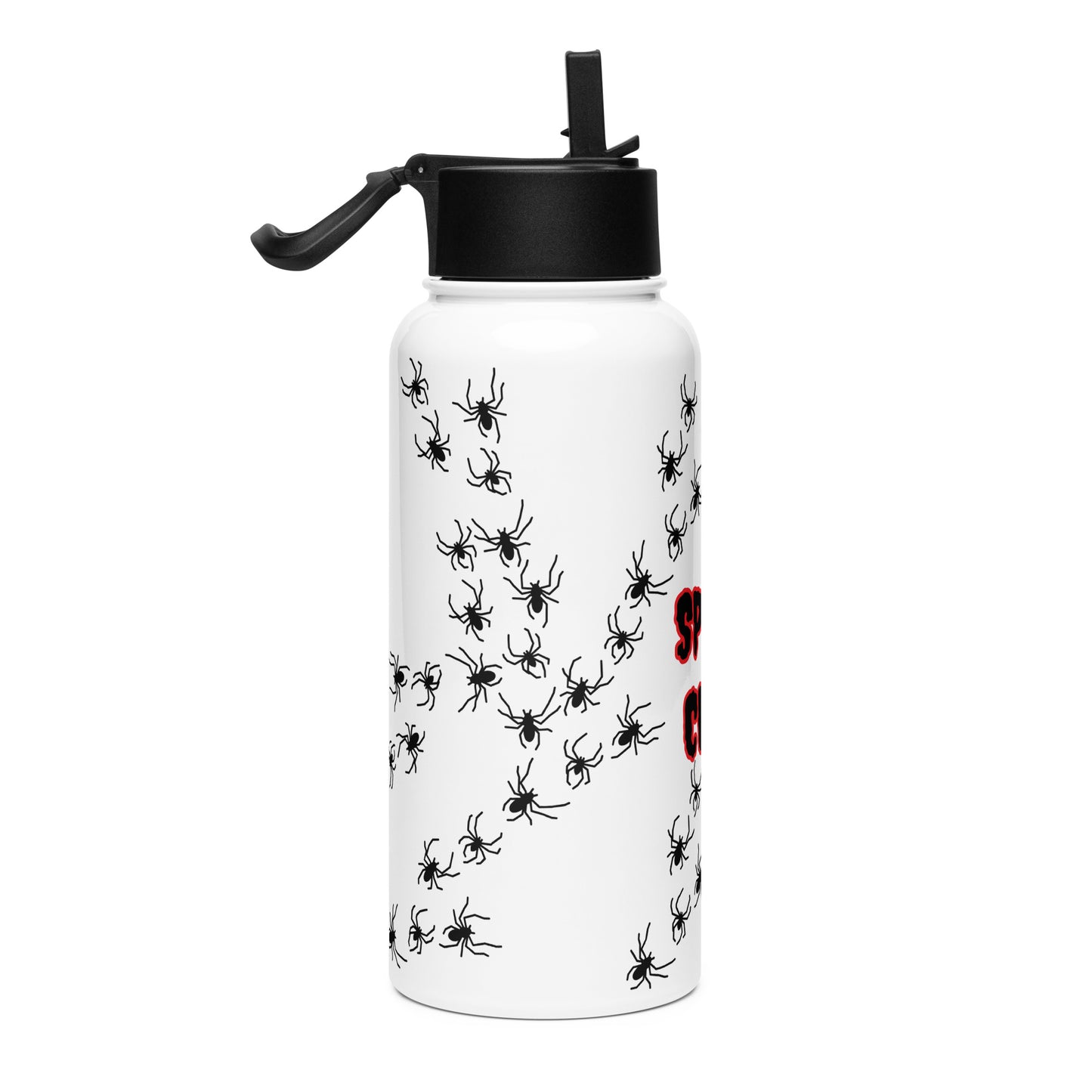 Spooky Spider Stainless steel water bottle with a straw lid